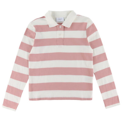 Grunt Polobluse - GrAnte - Dusty Rose/Hvidstribet