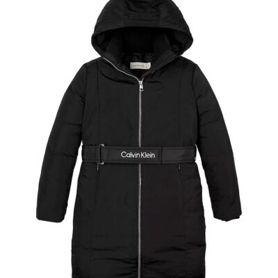 Calvin Klein Dynefrakke m. Bælte - Ck Black