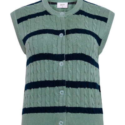 Grunt Vest - Strik - GrLine - Dust Green/Navy