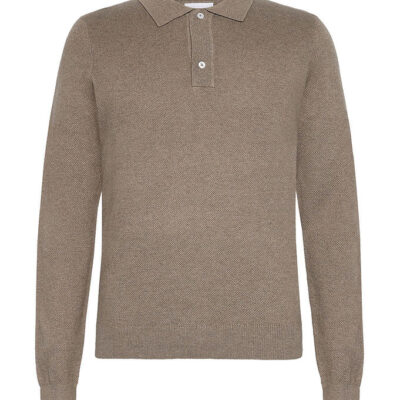 Grunt Polobluse - Strik - GrHam - Nature Melange