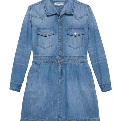 Tommy Hilfiger Kjole - Denim - Vicosedenim Blue