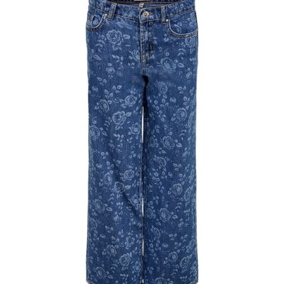 Kids Only Jeans - KogHope - Medium Blue Denim m. Blomster