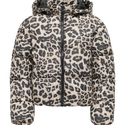 Kids Only Dynejakke - KogDalia - Kort - Silver Mink/Leo