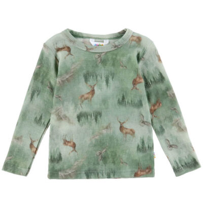 Joha Bluse - Uld - Grøn m. Skov