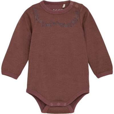 CeLaVi Body l/� - Uld/Viskose - Marron m. Print