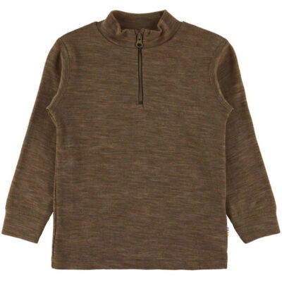 Joha Bluse - Uld/Silke - Brun Meleret