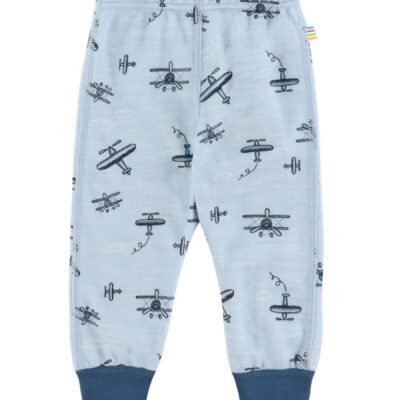 Joha Leggings - Uld/Bambus - Lyseblå m. Print
