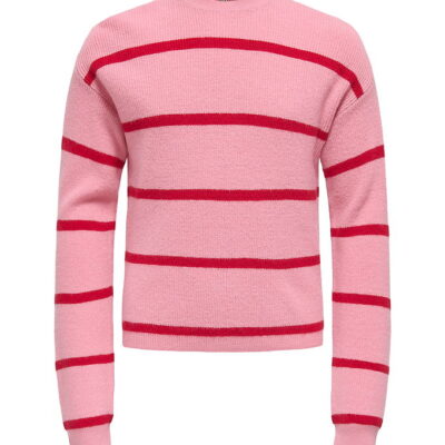 Kids Only Bluse - Strik - Noos - KogFranca - Sea Pink/Small Stri