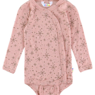 Joha Slå-om Body l/æ - Uld - Rosa m. Stjerner