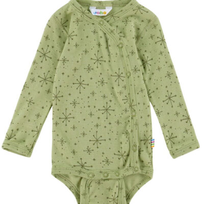 Joha Slå-om Body l/æ - Uld - Lys Olive m. Stjerner