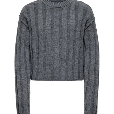 Kids Only Bluse - Strik - KogTessa - Mørkegråmeleret