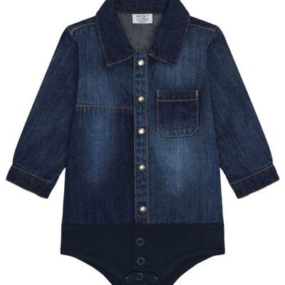Hust and Claire Skjortebody l/æ - Denim - Bertil - Blue Denim