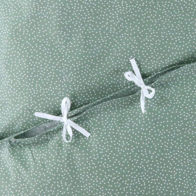 Nørgaard Madsens Sengetøj - Junior - Dusty Green m. Prikker
