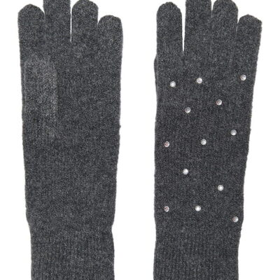 Kids Only Hansker - Strik - KogChyna - Dark Grey Melange/Rhinest