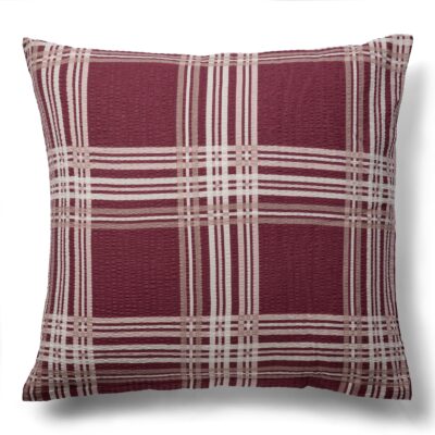 Pudebetræk 60x63 cm - Bæk og Bølge - 100% Bomulds krep - Røde tern