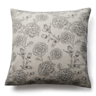 Pudebetræk 60x63 cm - Bæk og Bølge - 100% Bomulds krep - Sandfarvet blomster print