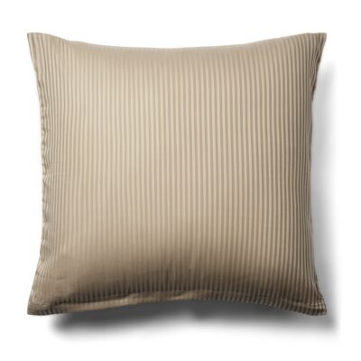 Pudebetræk 60x63 cm - Egyptisk bomuld - Beige jacquardvævede striber