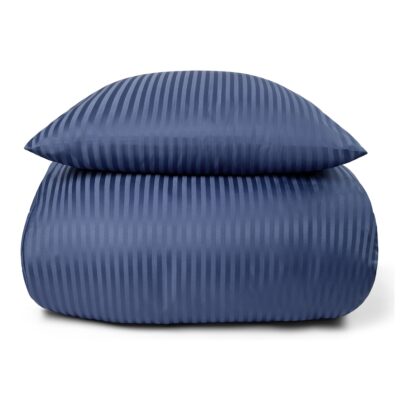 Sengetøj 150x210 cm - Microfiber - Ensfarvet med blå striber