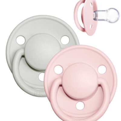 BIBS De Lux Sutter - Onesize - 2-pak - Rund - Haze/Blossom