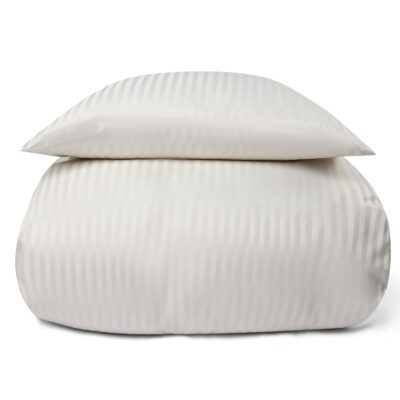 Sengetøj 150x210 cm - Microfiber - Ensfarvet med creme farvet striber