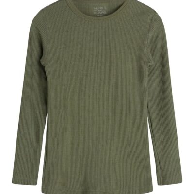Hust and Claire Bluse - Adie - Rib - Uld - Dusty Green