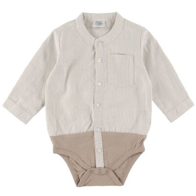 Hust and Claire Skjortebody l/æ - Bertil - Beige/Off White
