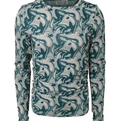 Hound Bluse - Graphic Top - Olive Mix