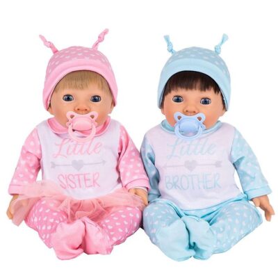 Tiny Treasures Dukker - Tvillinger - Brother/Sister Outfit