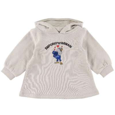 Emporio Armani Sweatkjole - Silver Cloud m. Ørn