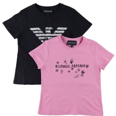 Emporio Armani T-shirts - 2-pak - Navy/Flamingo