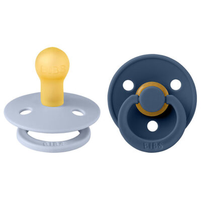 BIBS Colour Sutter - 2-pak - Str. 1 - Rund - Dusty Blue/Steel Bl
