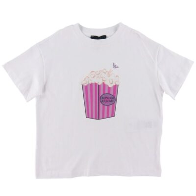 Emporio Armani T-shirt - Hvid m. Popcorn