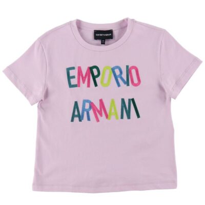 Emporio Armani T-shirt - Lyslilla m. Broderi