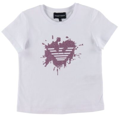 Emporio Armani T-shirt - Hvid m. Pink/Similisten