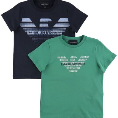 Emporio Armani T-shirts - 2-pak - Grøn/Navy m. Logo