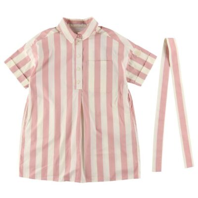 Moncler Skjortekjole - Hvid/Rosa m. Striber