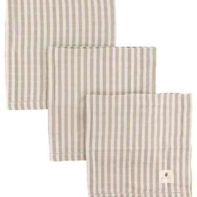 Pine Cone Stofble - 3-pak - 70x70 cm - Edith - Mushroom Stripe