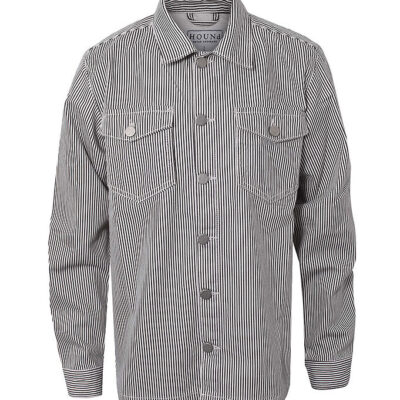 Hound Skjorte - Striped Overshirt - Black/Off White