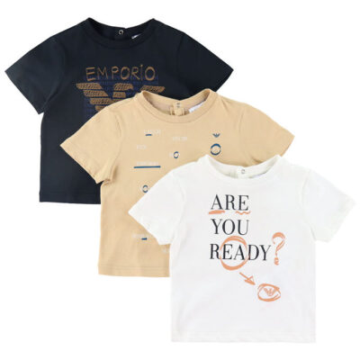 Emporio Armani T-shirts - 3-pak - Hvid/Sand/Sort