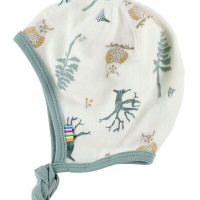 Joha Babyhjelm - Uld/Bambus - Offwhite/ Grøn