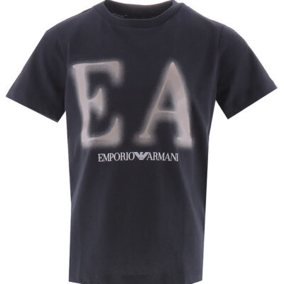 Emporio Armani T-shirt - Navy/Beige m. Print