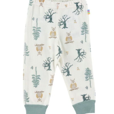 Joha Leggings - Uld/Bambus - Offwhite m. Skov
