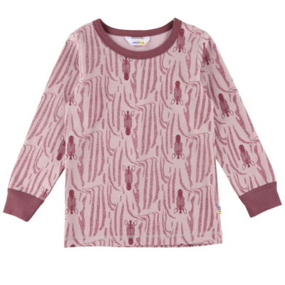 Joha Bluse - Uld/Bomuld - Rosa m. Zebra