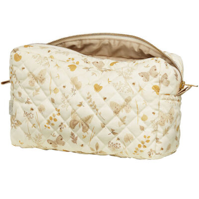 Cam Cam Toilettaske - Stor - Beige m. Blade/Sommerfugle
