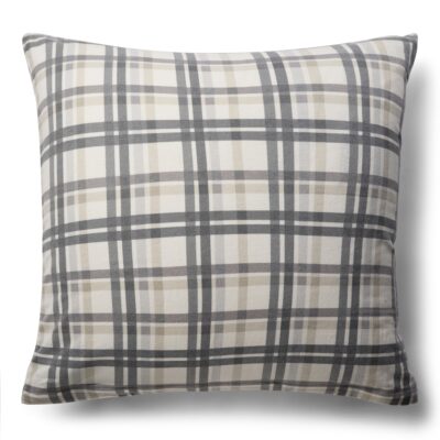 Pudebetræk 60x63 cm - Bomulds flonel - Beige med blå tern