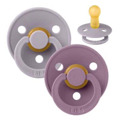 BIBS Colour Sutter - 2-pak - Str. 2 - Rund - Fossil Grey/Mauve