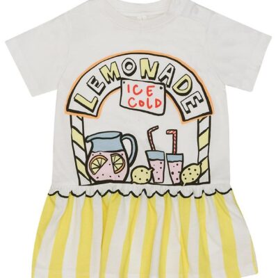 Stella McCartney Kids Kjole - Hvid/Gul m. Limonade
