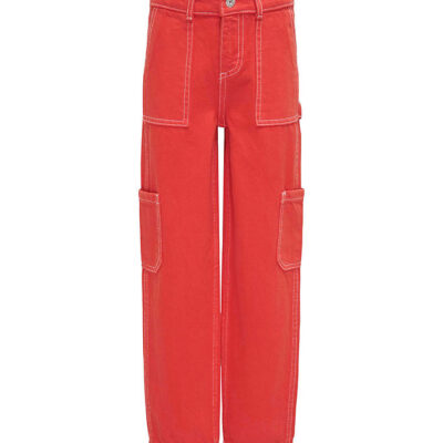 Kids Only Bukser - KogVilje - Flame Scarlet/White Stitches