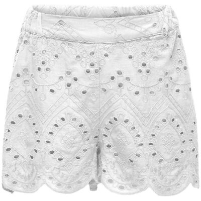 Kids Only Shorts - KogCleo - Cloud Dancer m. Hulmønster