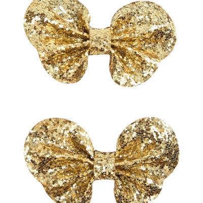 Sofie Schnoor Hårsløjfer - 2-pak - 7x4,5 cm - Gold Glitter